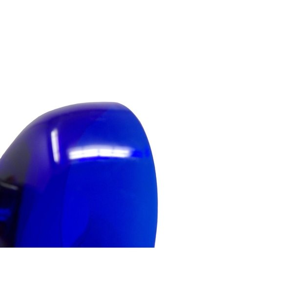 Vintage Cobalt Blue Glass Vase Made in Poland 12 3/8" H x 3 1/4" W - Picture 7 of 7